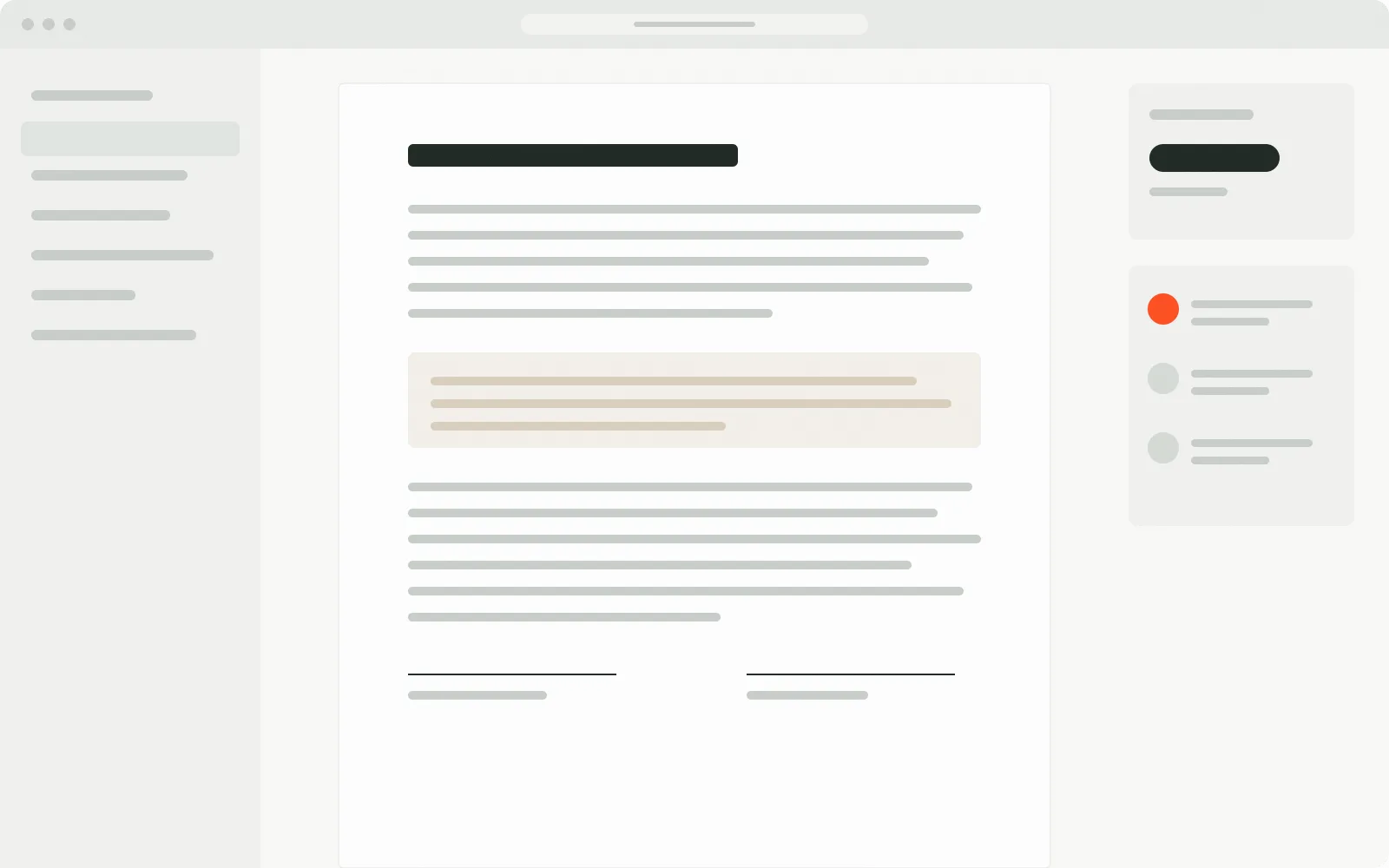Contract platform: illustrative interface preview